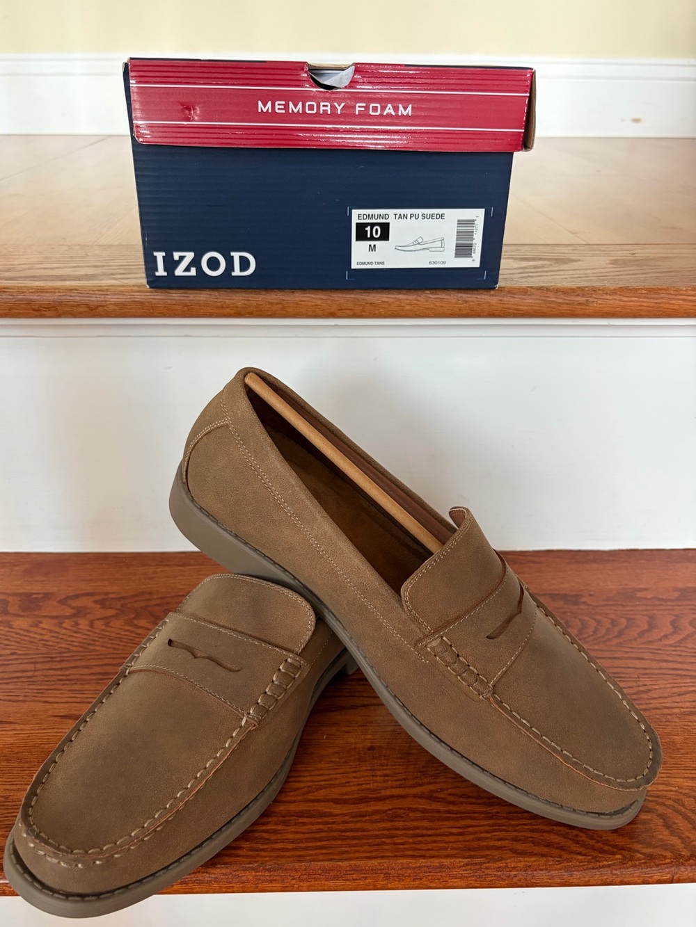 Izod Brown Suede Penny Loafers for Men